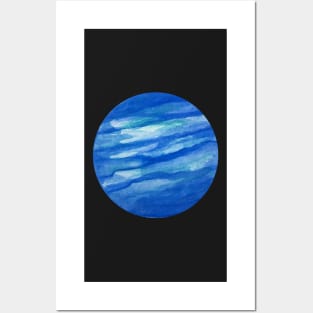 Abstract Blue Moon Posters and Art